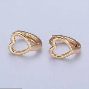 Elegant Gold Heart Huggie Earrings